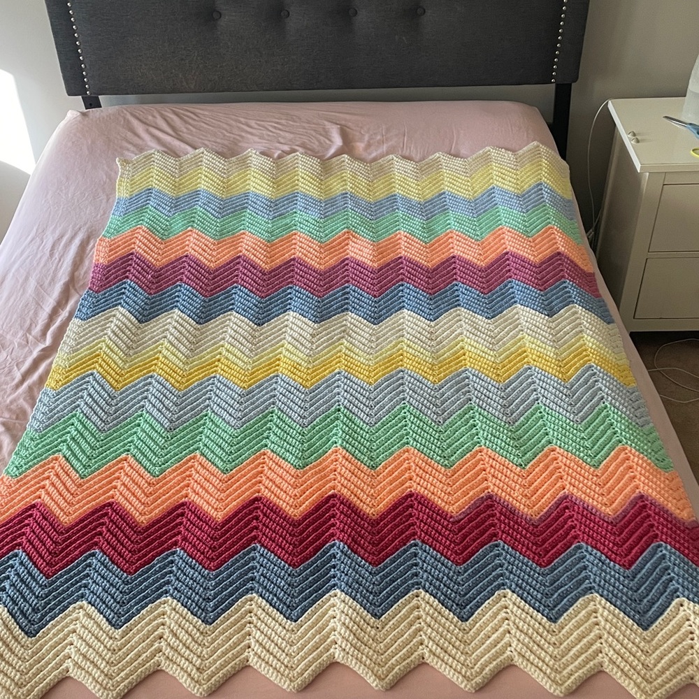 Chevron Crochet Blanket Afgan Throw